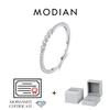MODIAN Moissanite Rings 925 Silver Minimalist Lab Diamond Thin Ring Stackable Daily Wear Ring For Women Fine Jewelry