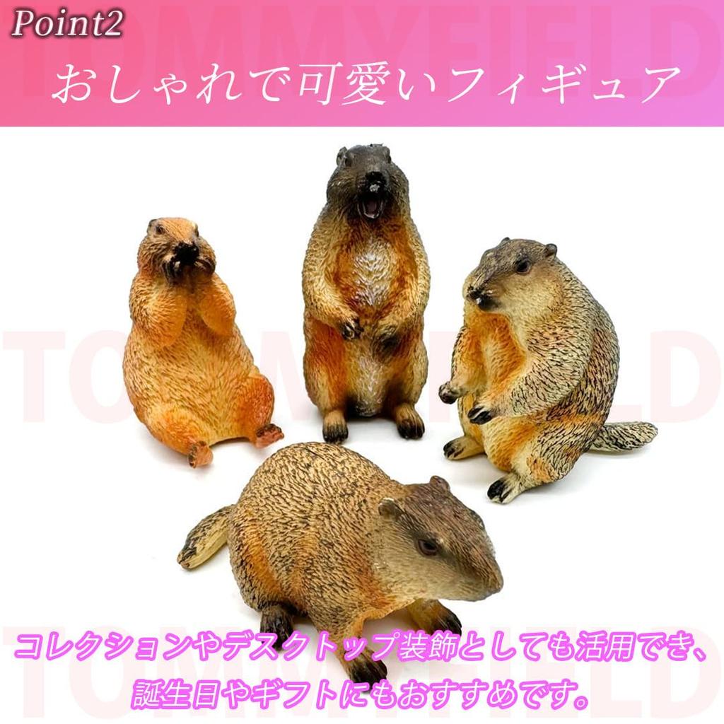 TOMMYFIELD Marmot Figurine, Realistic Animal, Living Room, Garden Decor, Entryway (Marmot) [Parallel Import]