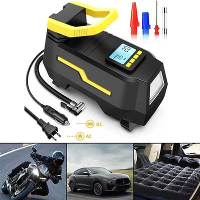 Intelligenter Elektrofahrzeug-Träger Luftpumpe AC/DC Haus Auto Doppelnutzung Digitalanzeige Tragbar Doppelzylinder Reifenfüllpumpe