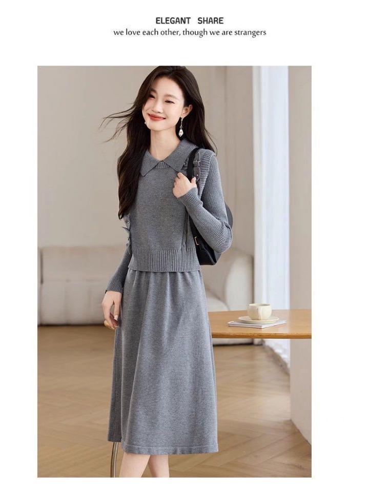 Autumn & Winter 2025 Women's Knit Vest & Skirt Set