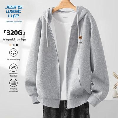 Jeanswest Men's Heavyweight Cotton Blend Zip-up Hoodie