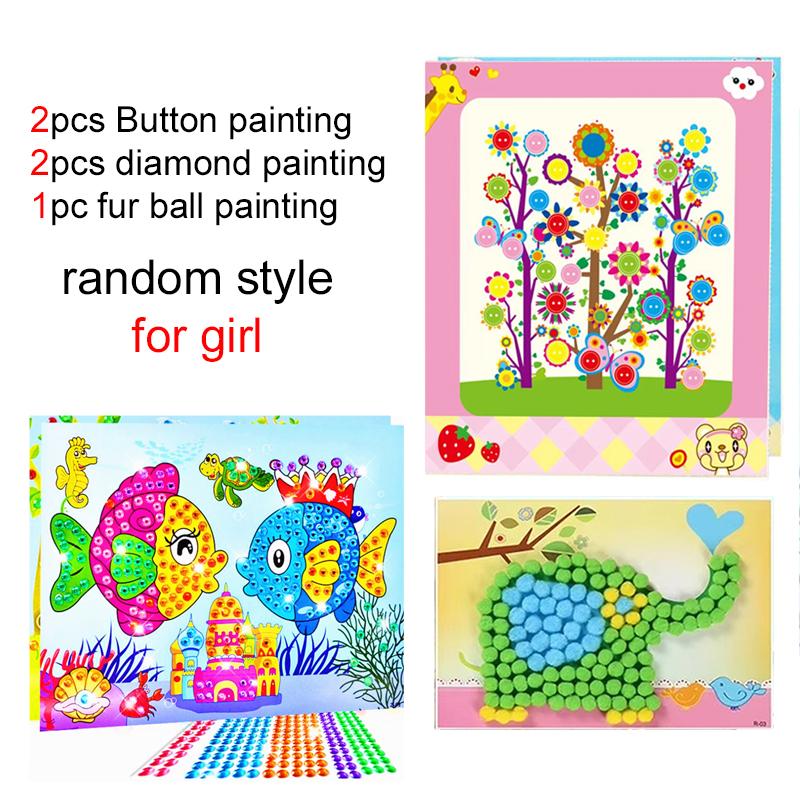 

Pom-pom Painting Set Button Diamond Fur Ball Painting Handmade DIY Materials Creative Sticker Art Household Decoration TMZ