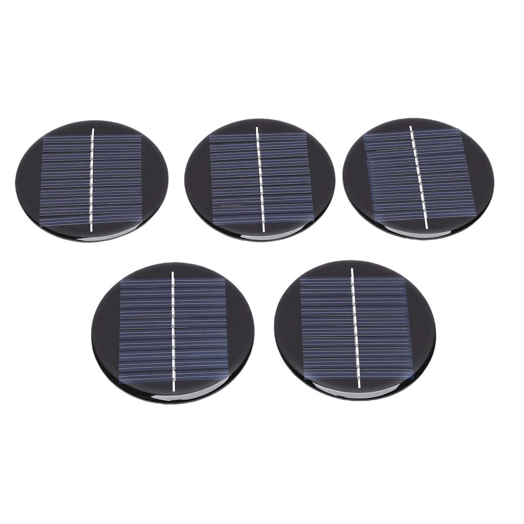 5pcs Round Solar Panels 0.28W Round Monocrystalline Silicon Solar Cell Panels for Small Electronic Devices