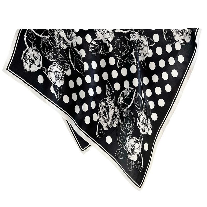 Silk Silk Scarf Women'S Season Versatile Elegant French 70Cm Chinese Square Scarf Mulberry Silk Scarf Multifunctional Shawl