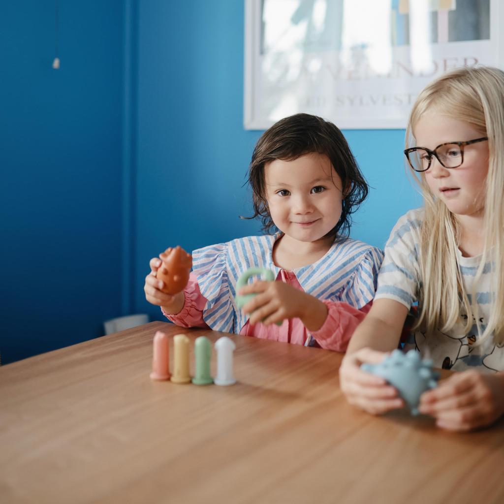 Mushie Baby Bath Water Play Educational Pool Baby Birthday Silicone Floating Car Bath Play Set Dino Toys, Toys, Toys, Gift, - 4-Pack