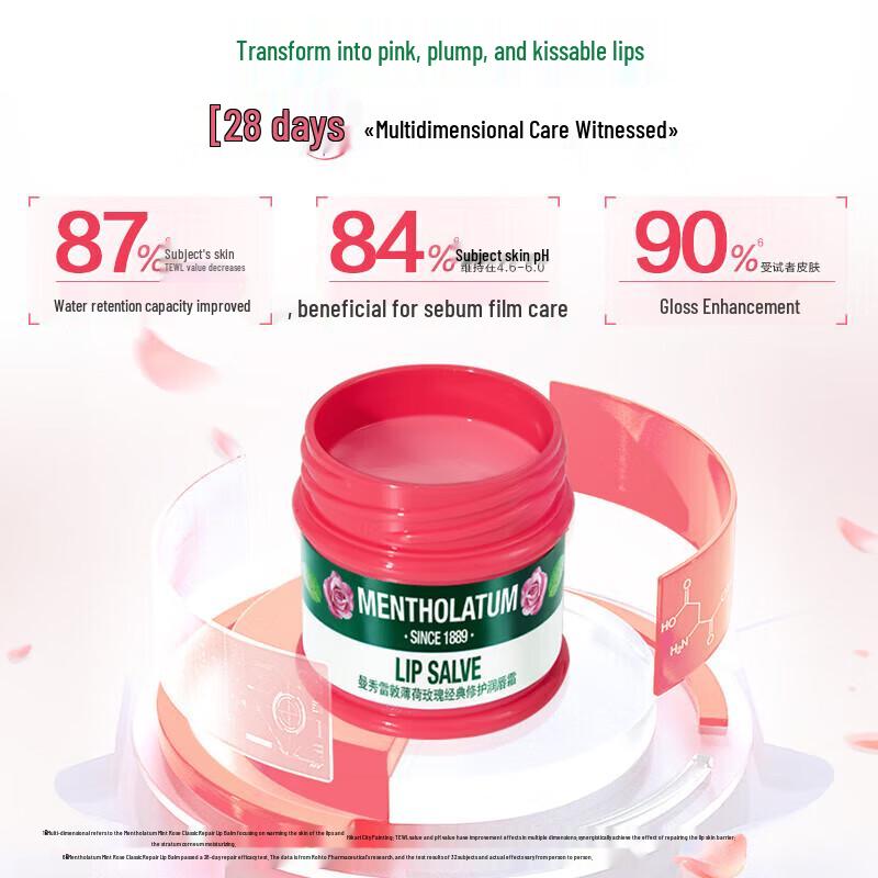 Mentholatum Peppermint Rose Repairing Lip Balm 2-Pack