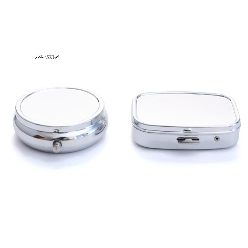 Waterproof Metal Pill Organizer Portable Round/Square Pill Box Weekly Pill Splitter Container for Daily Medicine Storage