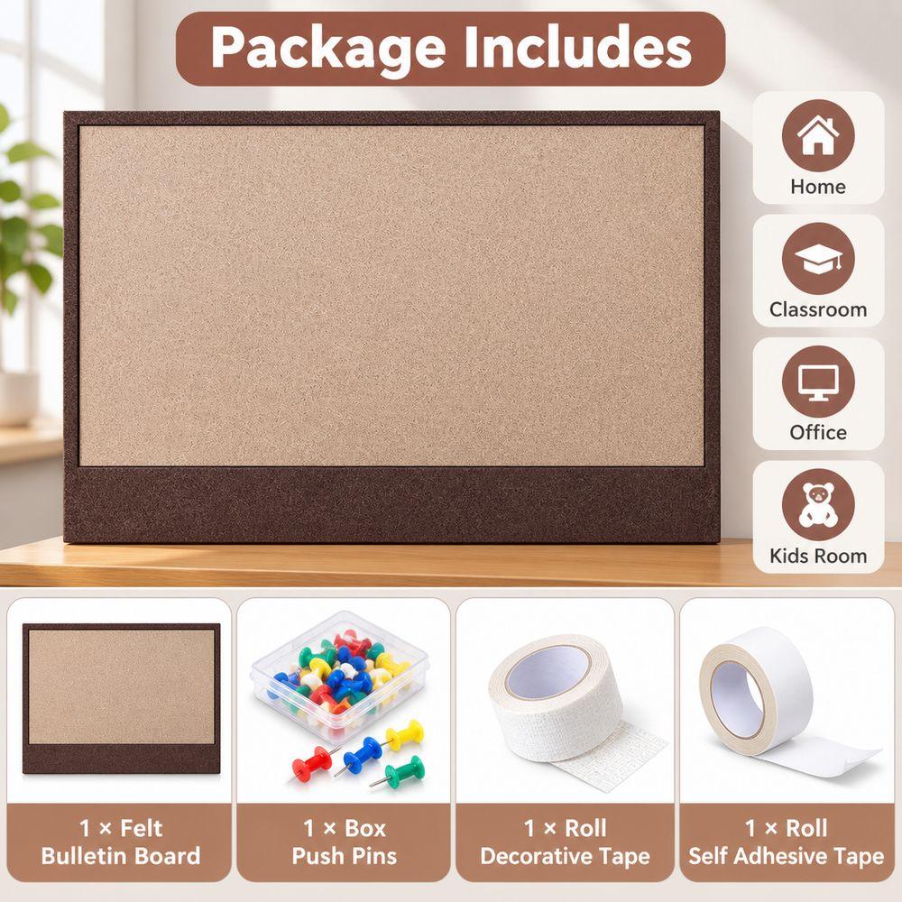 Self Adhesive Felt Bulletin Board 40x60cm Photo Display Board Kindergarten Artwork
