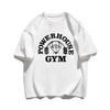 Powerhouse Gym Tshirt Unisexs Black Cotton Tshirt Retro Fitness Logo Print Streetwear Casual Workout Short Sleeve Tops Unisex Gym