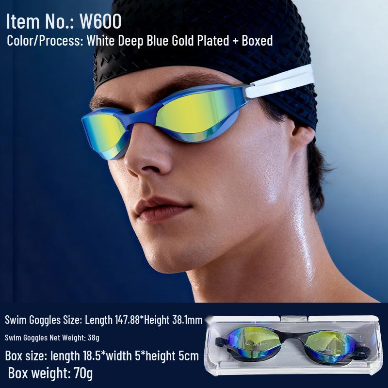 High-Definition Anti-Fog Racing Goggles - Professional Waterproof Swim Goggles for Men & Women.