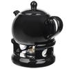 KADAX Ceramic Teapot With Warmer 1L Black