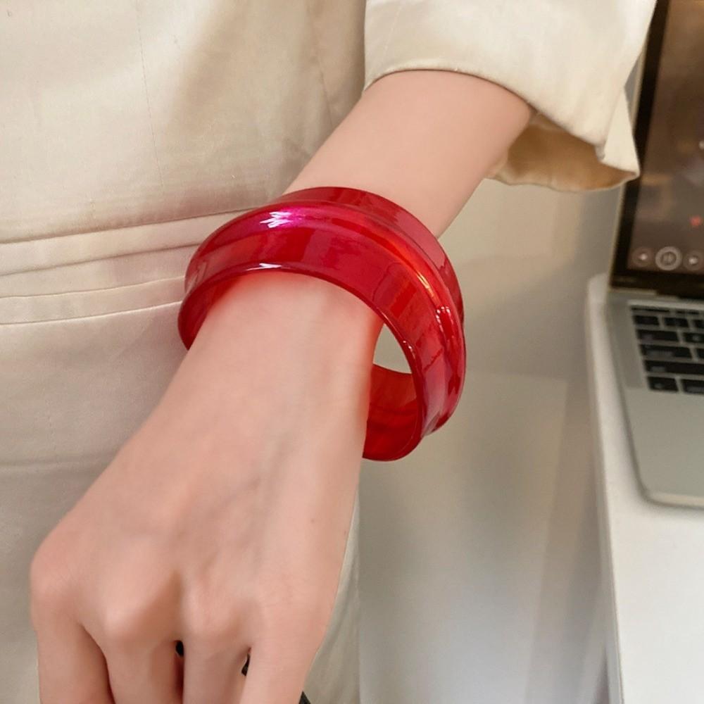 Bohemian Irregular Wide Bracelet Europe American Style Colorful Hand Ring Resin Bangle Women Gift