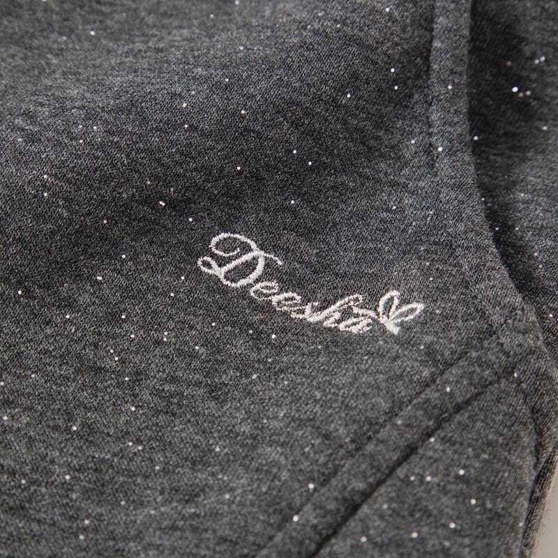 DEESHA Girls' Winter Embroidered Fleece-Lined Sweatpants