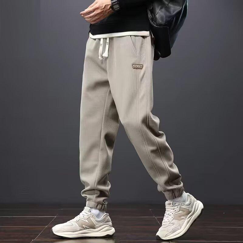 

Новые свободные повседневные брюки мужские трендовые универсальные брюки летние тонкие подвесные брюки широкие штанины 5XL хаки