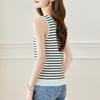 U-neck Striped Knitted Vest for Women In Hot Season New Style for Outside and Inside Design Top