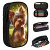 Yorkshire Terrier Dog Yorkie Lover Pencil Case for Students Gifts Pen Box Pencil Bag Stationery Supplies Pen Holder Bag