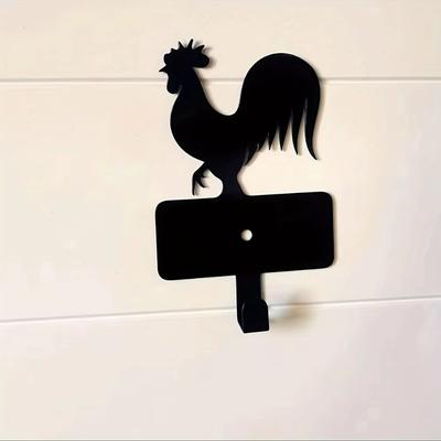 1pc Rustic Rooster Metal Key Hook for Outdoor and Indoor Use - Stylish Wall Decoration and Perfect Housewarming Gift
