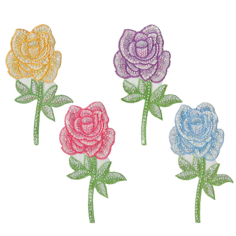 1Pc Garment Accessories Fashion Flower Applique Fabric Sticker Dress Embroidered Sewing DIY Stickers Cheongsam Patch 3D Peony