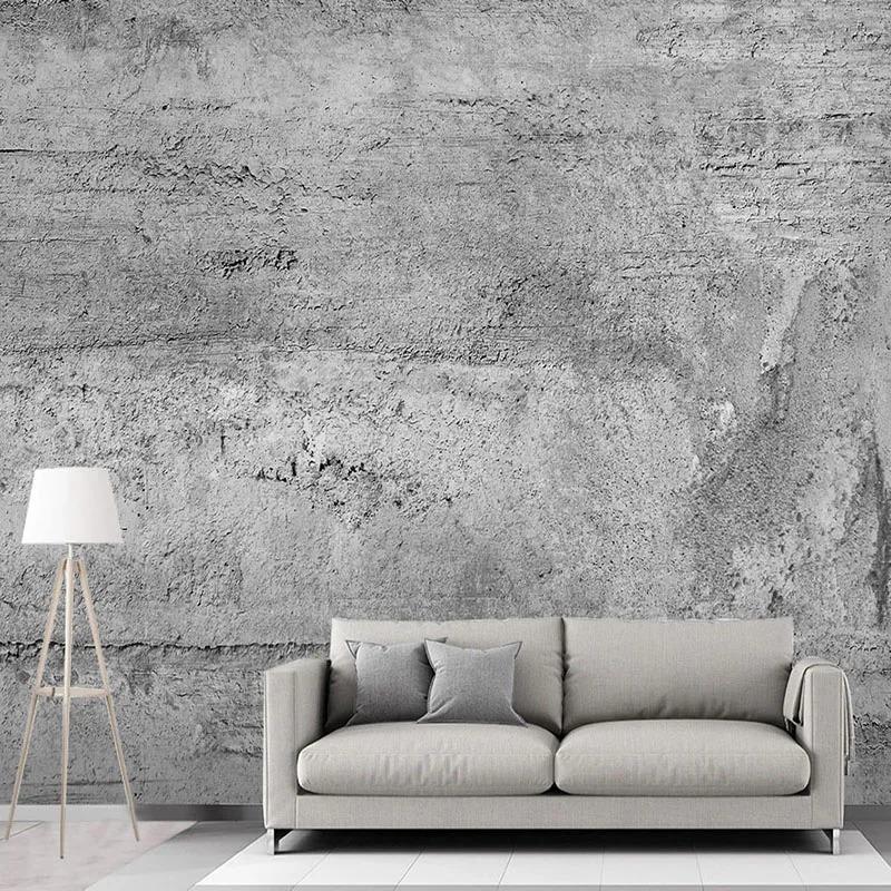 Custom Mural Wallpaper For Walls 3D Relief Cement Gray Wall Papers Home Decor Living Room Bedroom TV Background Papel De Parede