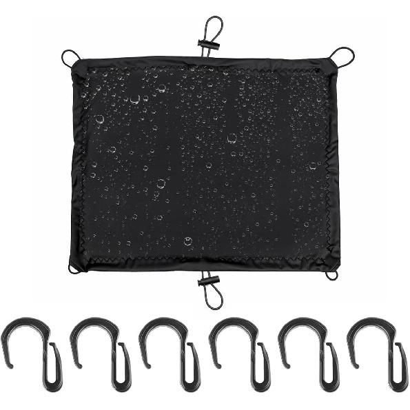 2 Pack Waterproof Cargo Net For Motorcycle, Upgraded High-Elastic Bungee Nets With 6 Strong Hooks, Helmet Luggage Strap Rack Expansion Organizer,