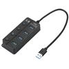 4 in 1 High speed USB3.0 Hub Converter with 4 USB3.0 Expansion Ports Independent Power Switches Support Mouse Keyboard