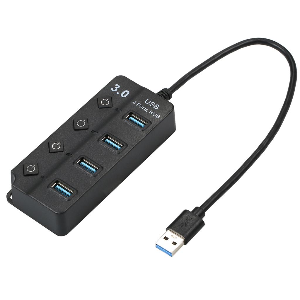 4 in 1 High speed USB3.0 Hub Converter with 4 USB3.0 Expansion Ports Independent Power Switches Support Mouse Keyboard