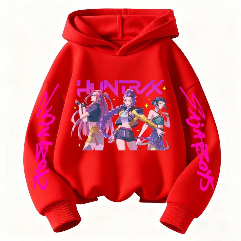 Korean KPop Devil Hunter Children's Hoodie Girls' Clothing Fashion Sweet Wind Boys' Clothing Autumn and Winter Warm Childre