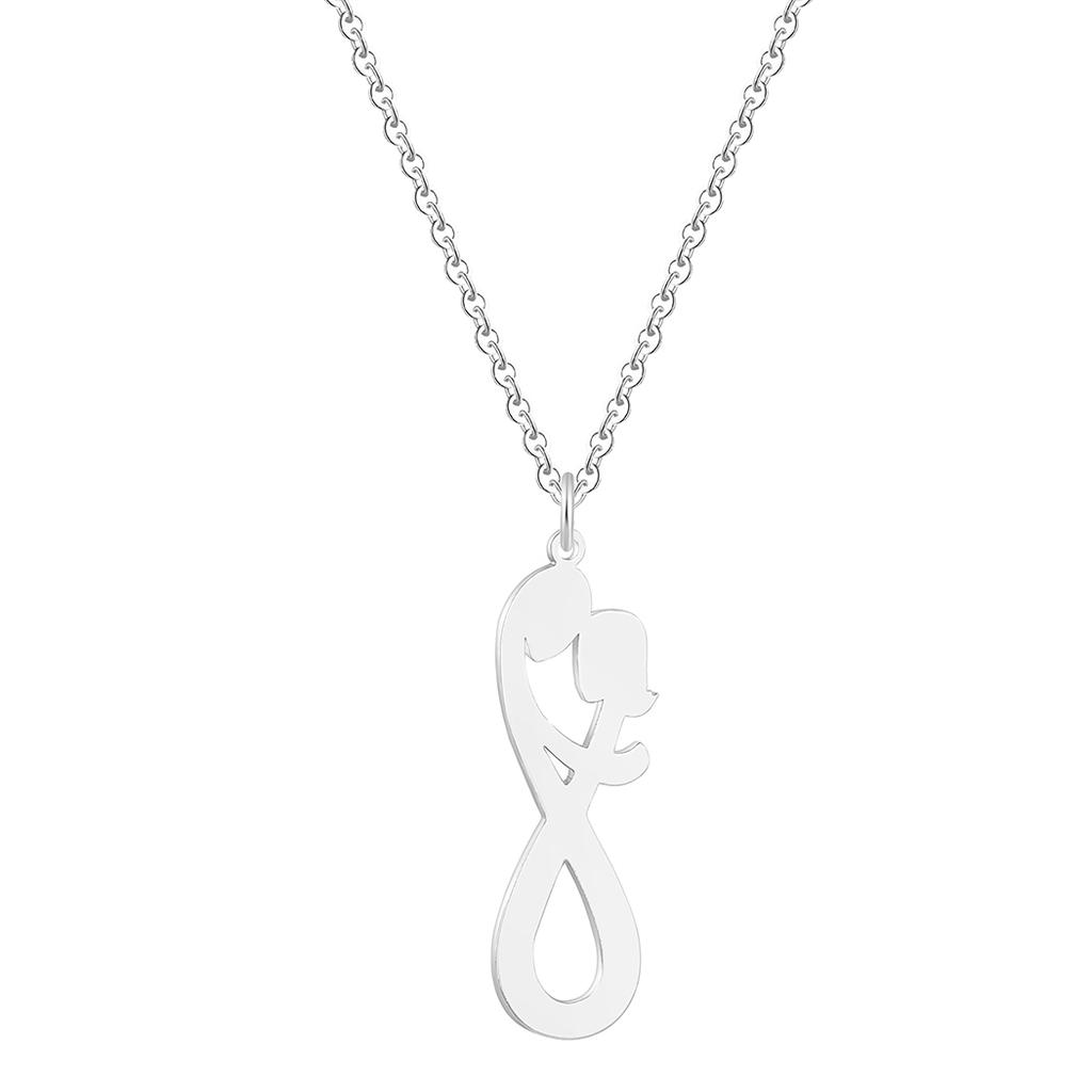 Kinitial Girl Boy Hollow 8 Infinity Pendants Necklaces for Women Fashion Stinless Steel Couple Chain Necklace Jewelry wholesale
