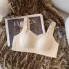 Ropa interior Sexy de realce sin costuras para mujer, pechos pequeños que se reúnen, sin anillo de acero, soporte superior, sujetador ajustable para pecho
