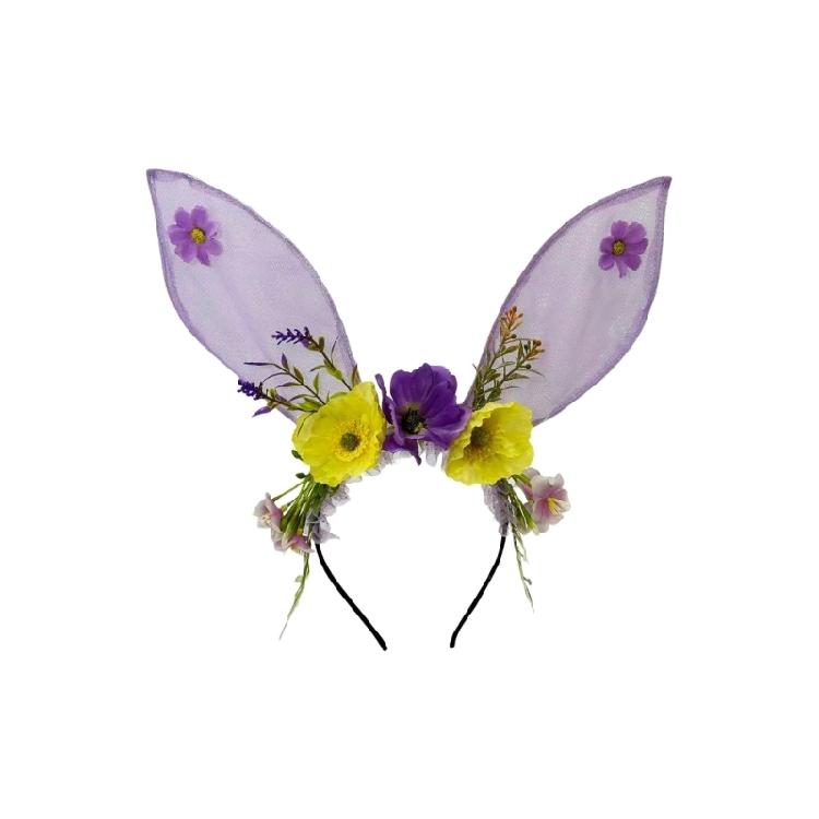 Festival Rabbit Ears Hair Band Soft Mesh Plastic Holiday Theme Hair Decoration Comfortable Wear for Children Adults