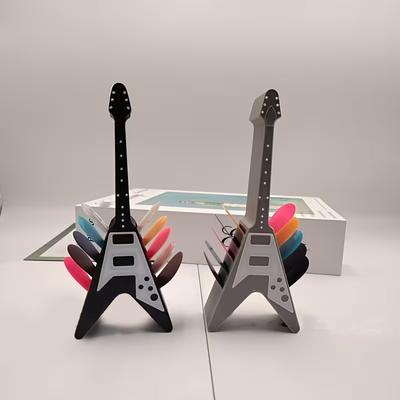 10-Schlitz Gitarrenplektrumhalter Gitarrenform Kunststoff Gitarrenplektrum-Organizer Platzsparend Für Elektrische, Akustische, Klassische Gitarren