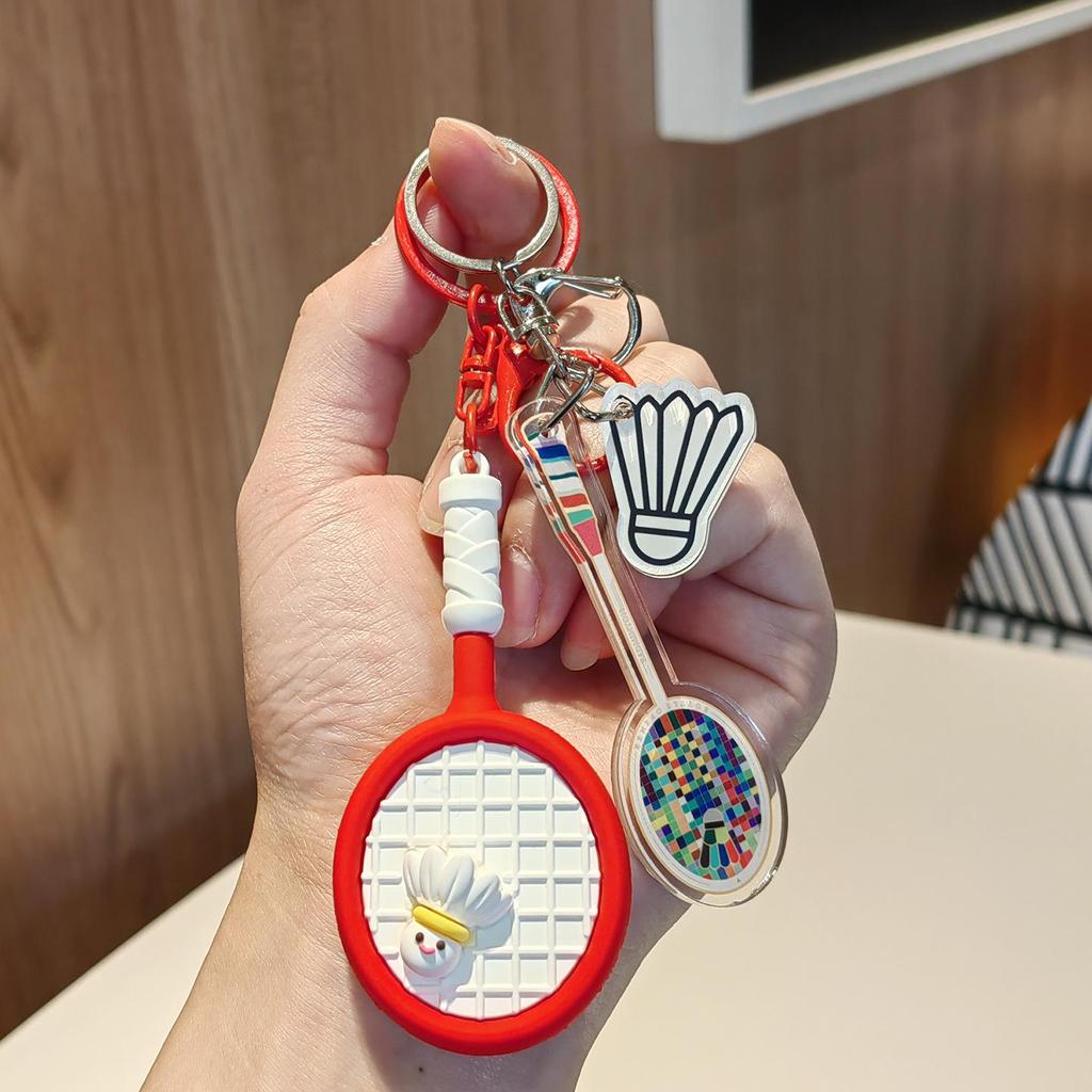 Creative Badminton Keychain Pendant - Sports Education Gift for Backpacks
