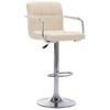 Bar Stool Set 2 Pieces Cream Fabric