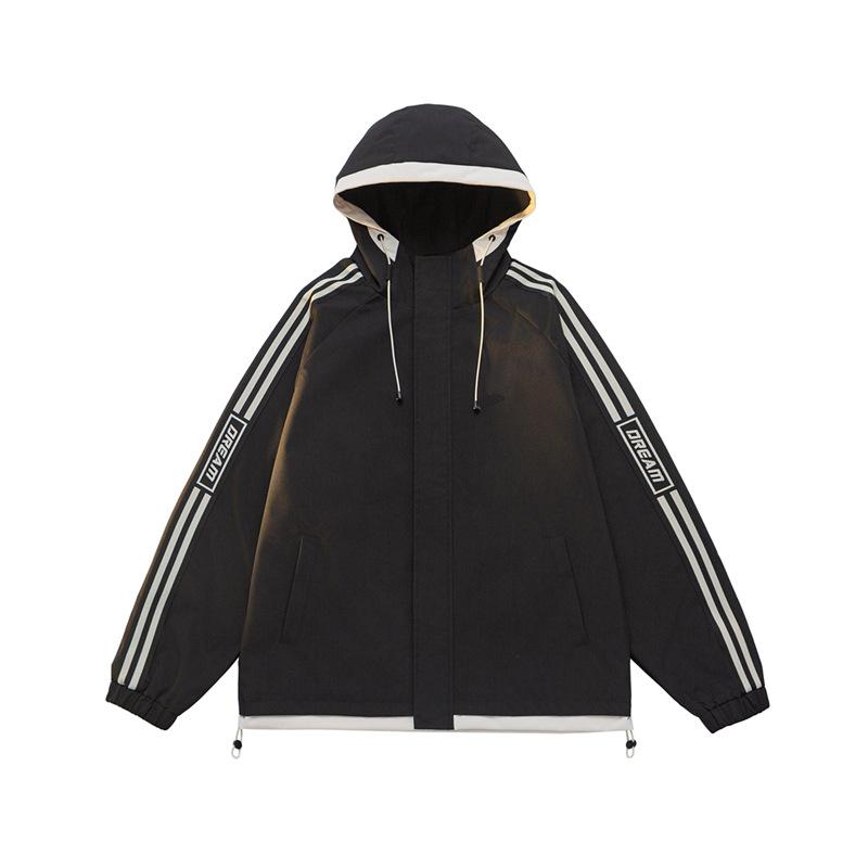 Jackets for Men and Women In Spring and Autumn Versatile Dopamine Couple Striped Jackets for Men