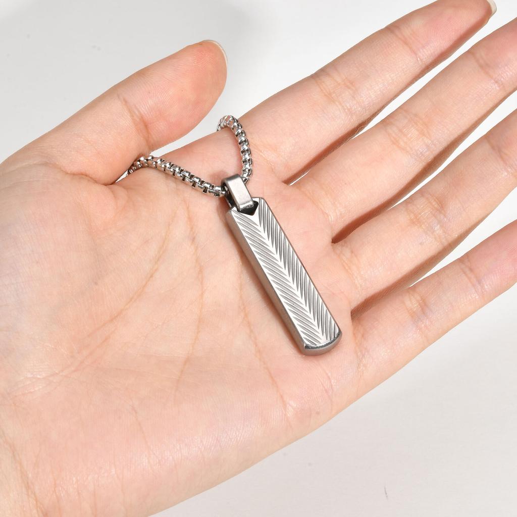 Vnox Men's Punk Vertical Pendant Necklaces, Stainless Steel Long Bar Retro Collars, Male Simple Casual Jewelry Gifts for Him