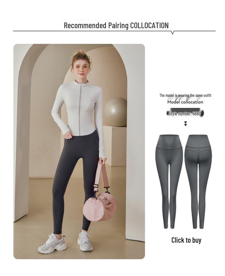 Damen High-End Outdoor Radfahren & Fitness Stehkragen Yoga Jacke