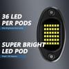 8 Pods Rock Lights, 36 LEDs Underglow Lights for Truck SUV UTV ATV Car Boat Motorcycle White Light