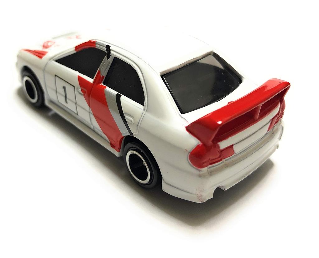 Tomica 104 Mitsubishi Lancer Evolution IV WRC Type Red Box Logo Blue Made in China No.