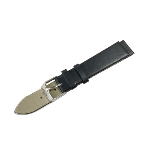 18mm Wide Supple Leather Watch Strap, Black, No Stitching, Elegant and Clean, Includes Tools