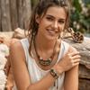 Wood Beads Boho Necklace Set Cord Vintage Wooden Bead Jewelry Wooden Bead Jewelry Set  Boho Styling