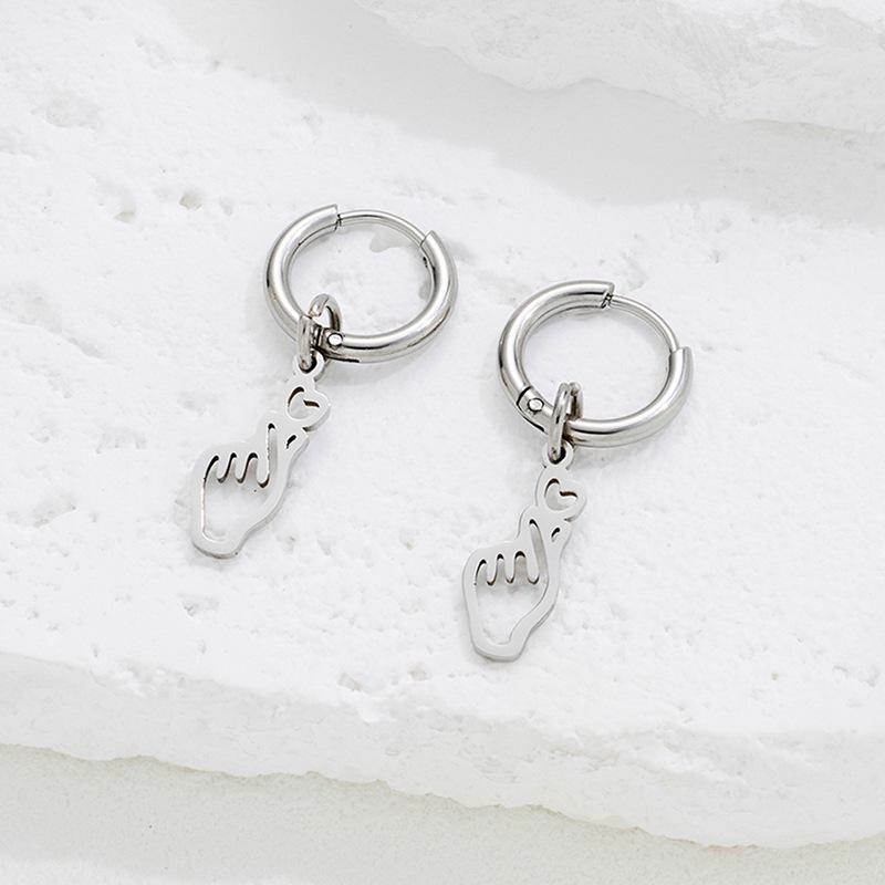 Japanese & Korean Luxury Geometric Heart Pendant Ear Cuffs - Women s Trendy Minimalist Design