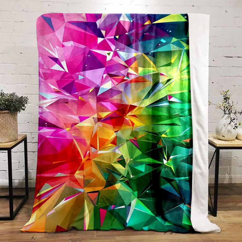Geometric pattern with vibrant, colorful, faceted gradient triangles. for all seasons blanket lunch break throw gift