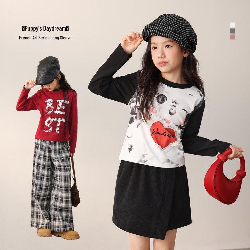 LUSON Girls Raglan Long-Sleeve T-Shirt 120