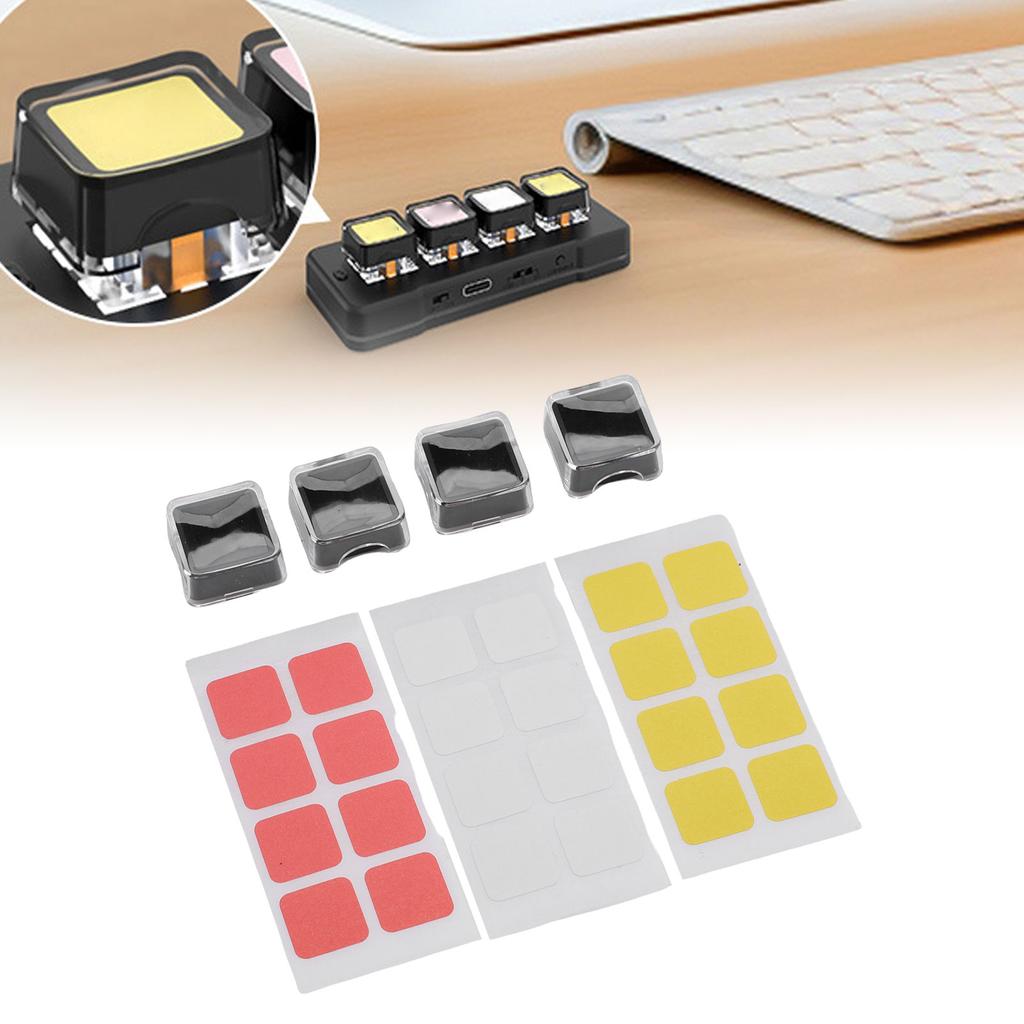4PCS Double Layer Keycaps with Transparent Cover Removable Stickers ABS Mechanical Keyboard Replacement Keycaps