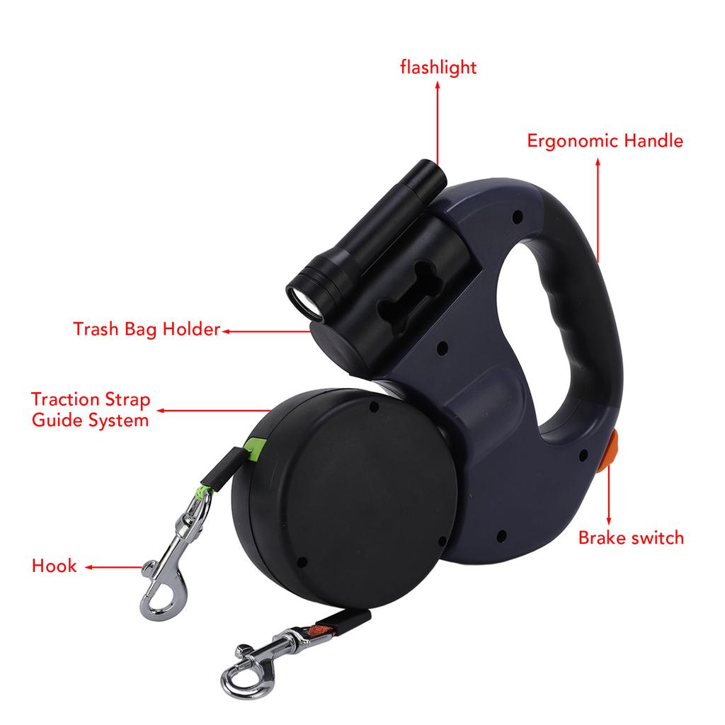 Automatic Retractable Dog Leash Comfortable Grip Increased Control Built In LED Light Dog Walking Leash for Medium Small Dogs