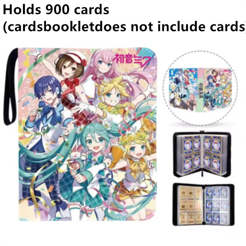 Hatsune Miku 400pcs/900pcs Card Album Book Folder 4/9 Card Slots Collections Zipper Double Pocket Zipper Card Binder Holder