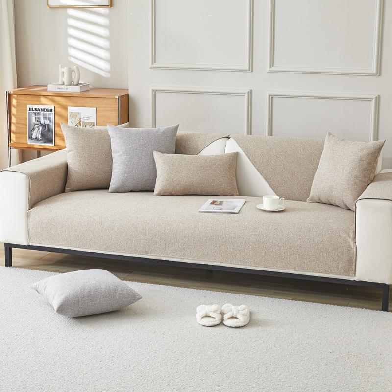 Fabric Sofa Cushion for All Seasons, Non-slip Solid Color Sofa Cushion, Simple Modern Sofa Cover, Backrest Cover, Cloth Towel