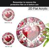 Acrylic Heart & Roses Suncatcher, Stained Glass Effect Window Hanging Ornament for Love & Valentine's Day Lover Gifts