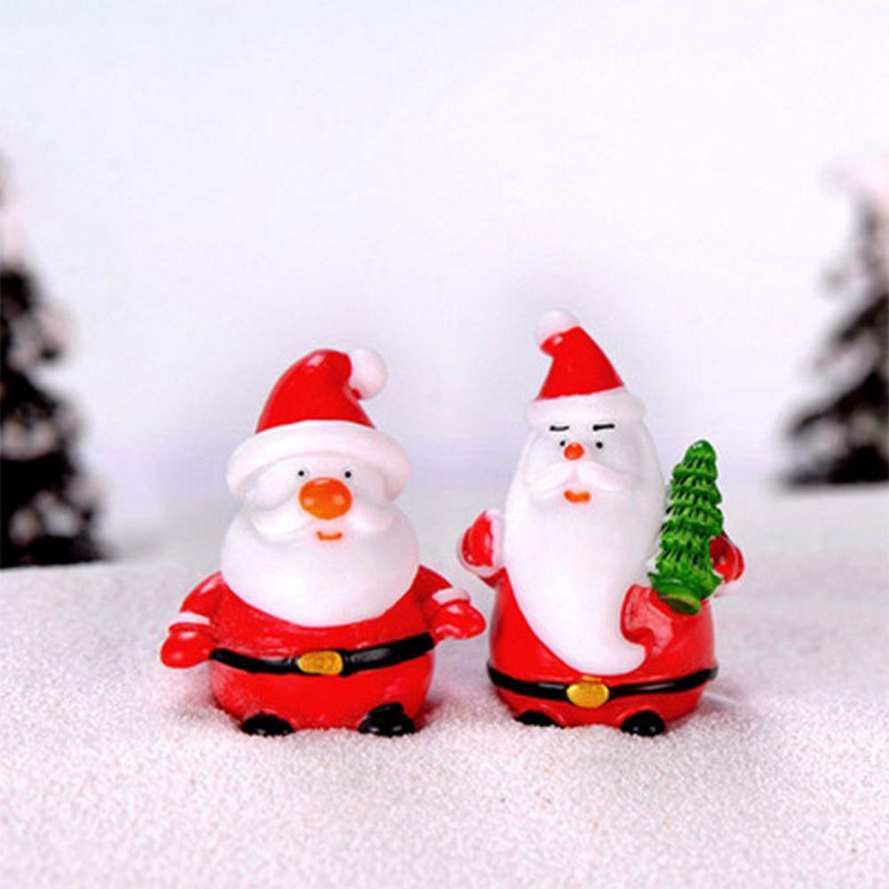Miniature Landscape Model Cute Christmas Decoration Santa Claus Figurine Xmas Gift Bag Ornament