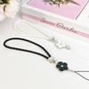 Creative Camellia Clover Lucky Phone Lanyard: Four-Leaf Clover Flower Woven PU Phone Chain Pendant.